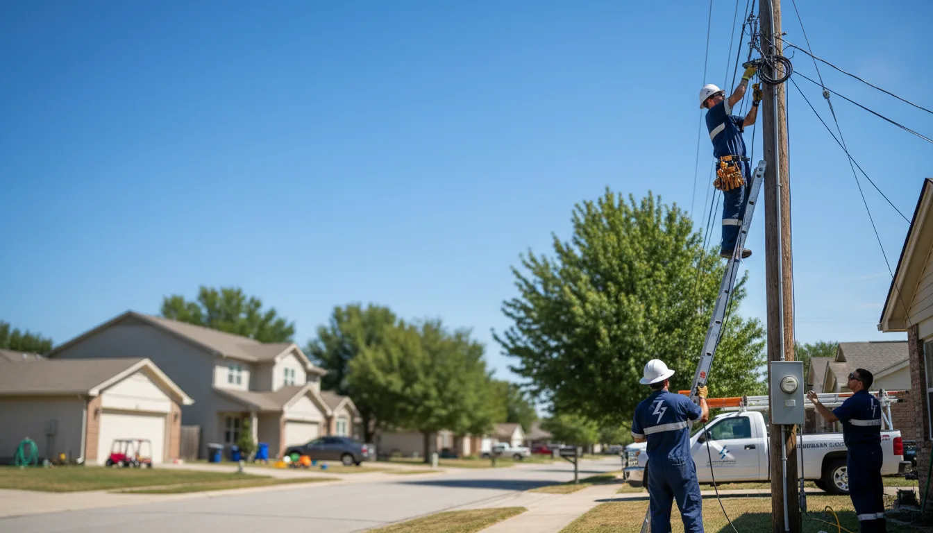 Residential electrician providing installation services in Danevang, TX